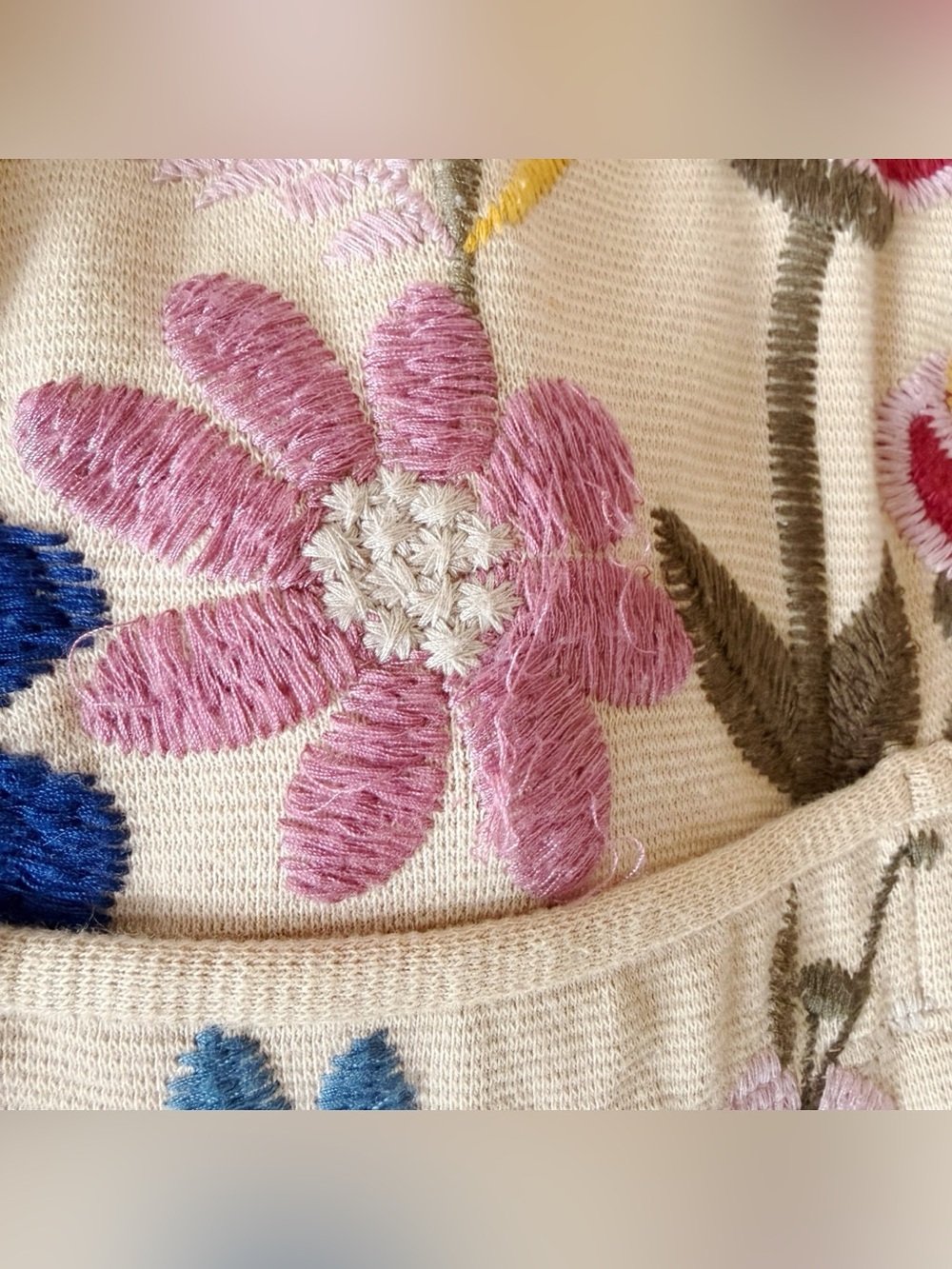 Johnny Was BIYA Embroidered Cardigan Coat Boho Floral Jacket Beige Multicolor XL - Picture 13 of 14